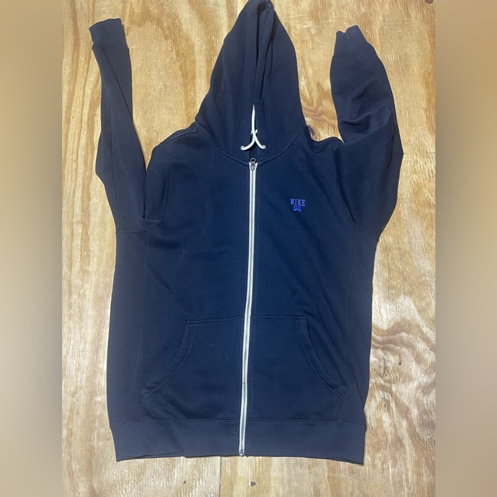 Nike hoodie men medium black full zip long sleeve drawstring n3